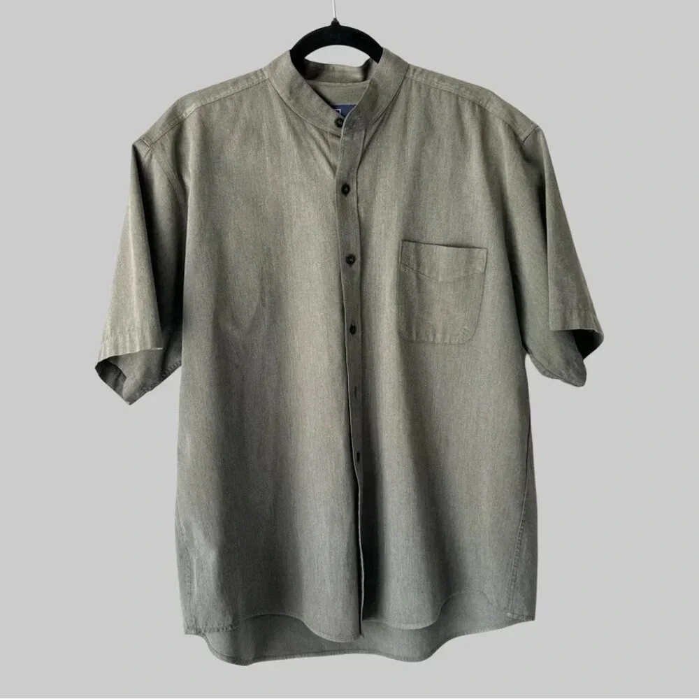 Polo Ralph Lauren Military Green Stand Collar Short Sleeve Shirt
